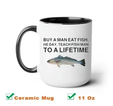 Buy a Man Eat Fish Coffee Mug