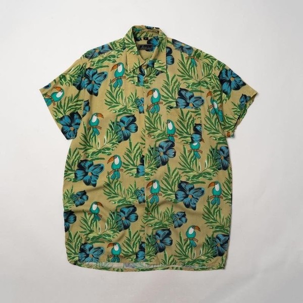 Men Joy Shirt Khaki Viscose 36 / S / 44