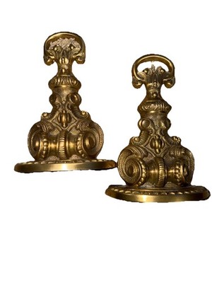 Vintage Borghese Style Hollywood Regency Antique Brass Bookends (2)