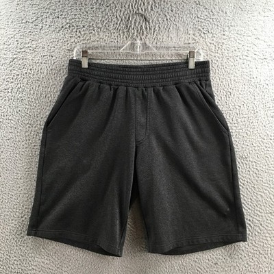 Puma Shorts Mens Medium Charcoal Gray Athletic Fleece Elastic Waist Pull On