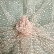 Eleanor BLUSH Dotted Swiss Mesh Tulle Lace Fabric for Veil, Lining, Apparel, Co