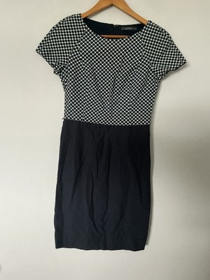 Esprit Shift Dress Size 8 Blue Patterned Short Sleeves Smart Formal Work VGC
