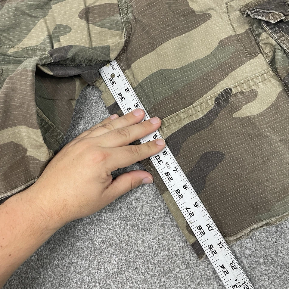"Pantalones cortos cargo American Eagle para hombre 32 (ajuste 34) camuflaje Ripstop Y2K vintage entrepierna de 11""" Foto 3 de 4