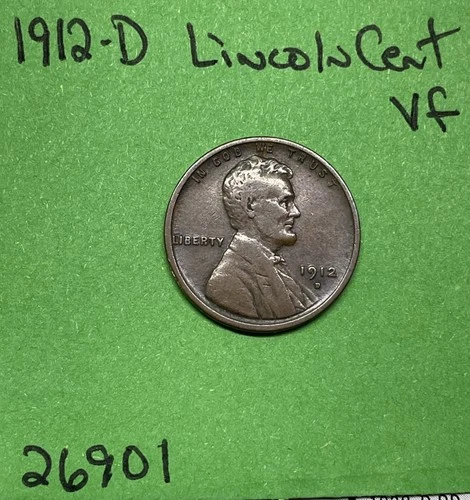 1912-D Lincoln Wheat Cent / Penny 1c Vf Very Fine