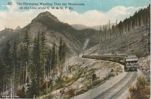 Olympischer Wind durch die Berge auf der Linie der C. M. & St. P. Ry. 1924
