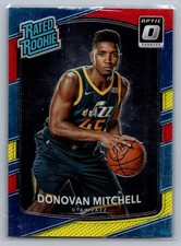 2017-18 Donruss Optic #188 Donovan Mitchell Rated Rookie Card Cavaliers. rookie card picture