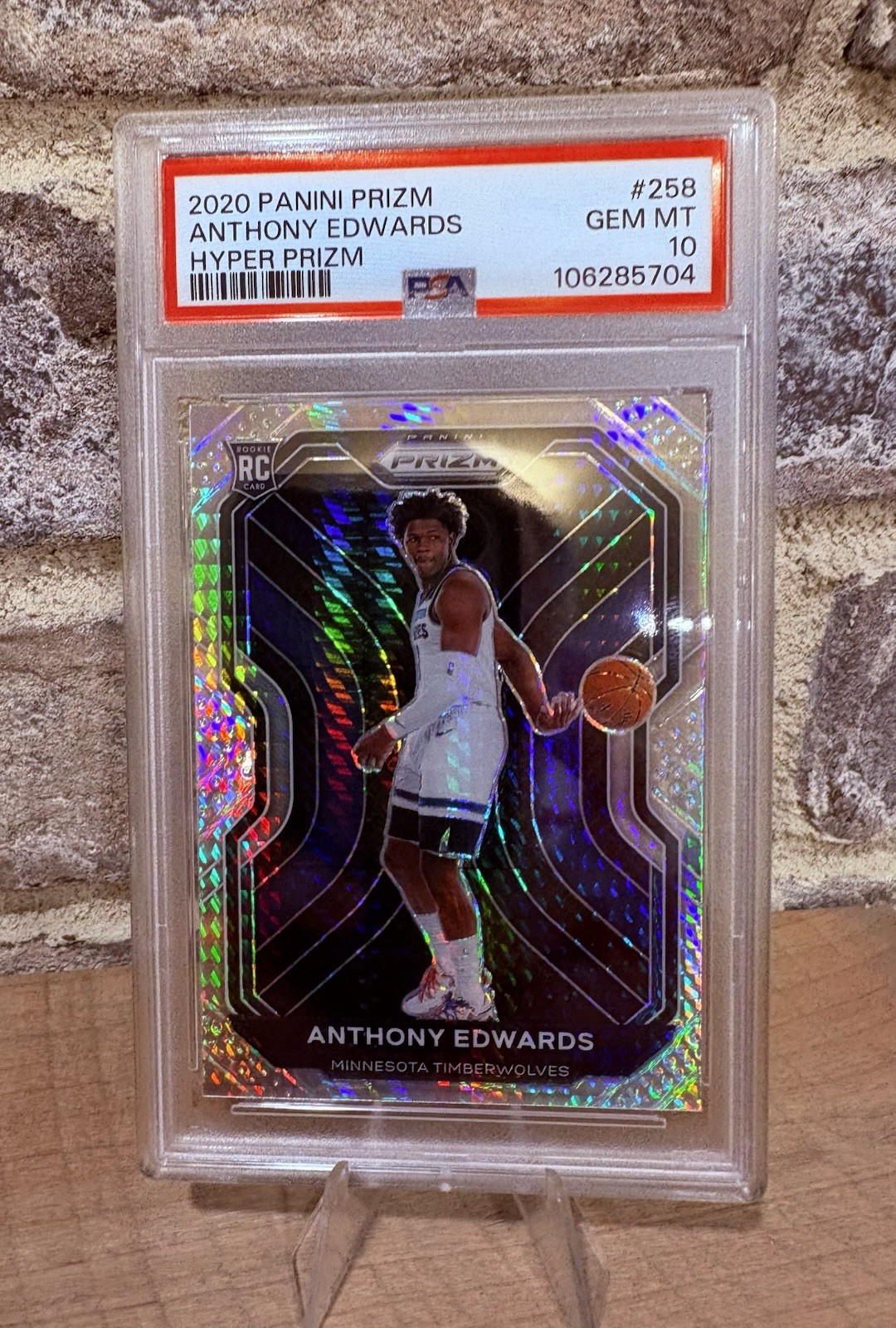 2020 Panini Anthony Edwards Hyper PRIZM (RC) GEM MT PSA 10