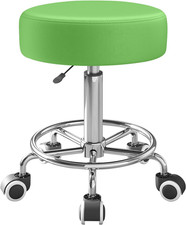 Rolling Stool, Heavy Weight Capacity 250Lb, PU Leather Rolling Stools, Ultra Sof