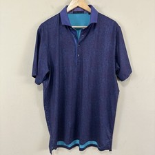 Greyson Patterned Polo Golf Performance Shirt Mens L Read