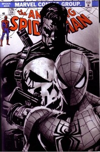 SPIDERMAN 129# SPIDERMAN/PUNISHER SKETCH COVER -Original Sportelli Art