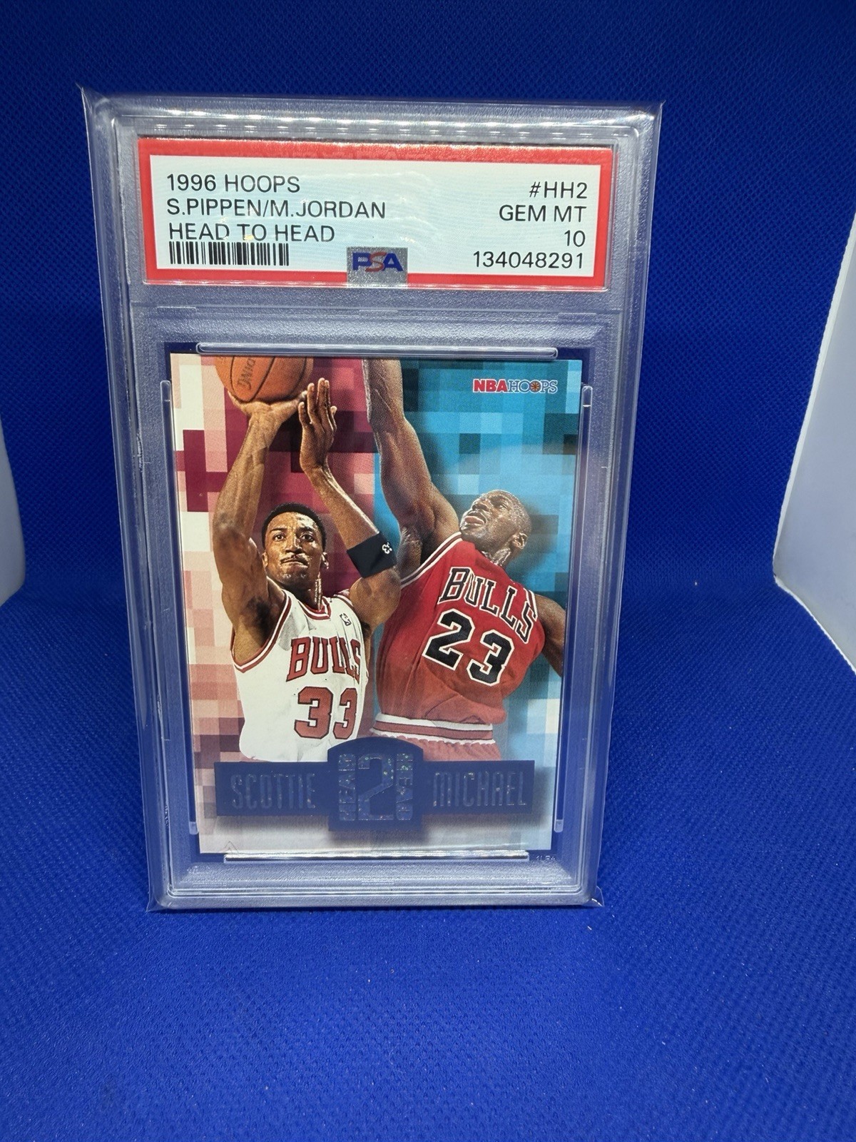 Michael Jordan Scottie Pippen 1996 Hoops Head to Head #HH2 Bulls PSA 10 GEM MINT