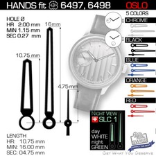 HANDS SET FOR MOVEMENT ETA UNITAS 6497, 6498, Ref OSLO