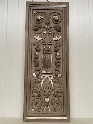 Buy Beautiful & Rare French Carved Patinated Panel With Owl In Wood Nr 2- 40.157 H
