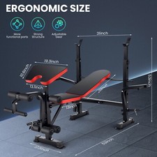 660lbs 6 in 1 Weight Bench Set w/Squat Rack  Leg Developer Preacher Curl Rack 