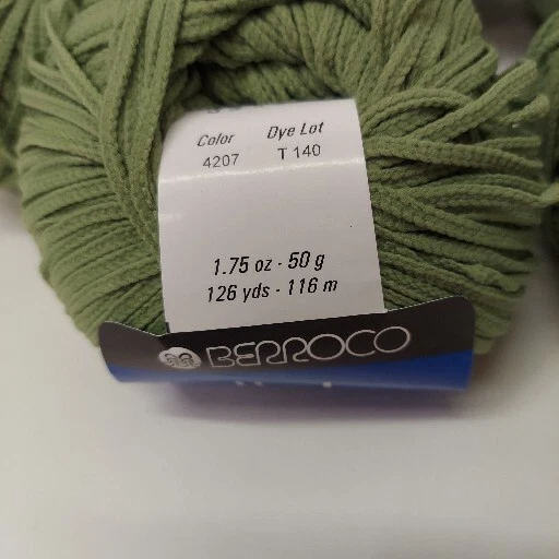 7 Balls Berroco Lullaby Yarn 50g Balls 87% DuPont Tactel Nylon 4207 Green - Image 2 of 4