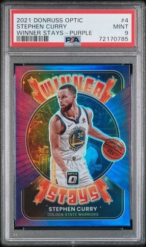 2021 Panini Donruss Optic Winner Stays Stephen Curry [Purple] #4 card