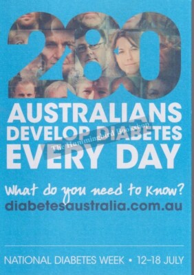 Diabetes Australien Nationale Diabeteswoche Werbepostkarte