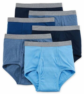 Stafford 6-Pack Men's 100% Cotton Full-Cut Briefs Assorted Blues
