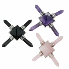 Natural Quartz Crystal Points Pyramid Gemstone Healing Stone Energy Generator