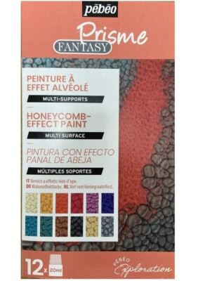 Pebeo Fantasy Prisme 12 x 20ml Farbset Waben Spezialeffekt Basteln Künstler