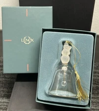 Vintage 1992 Lenox “Snowman” Crystal Bell Holiday Ornament w/ Gold Trim IOB