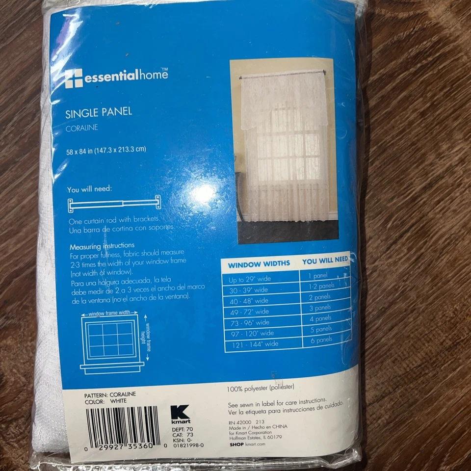 Essential Home One Single Panel Coraline White- 58" x 84" - Image 3 of 4