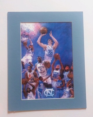 NORTH CAROLINA TAR HEELS TYLER HANSBROUGH 2009/SEAN MAY 2005 MATTED ART COLLAGE