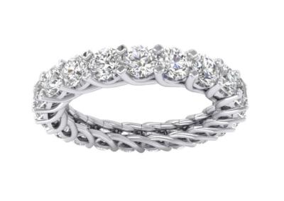 Eternity Wedding Ring I1 G 3.00Ct Natural Diamond 14K White Yellow