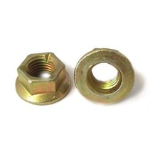 Metric Fine M10 x 1.25 Zinc Hexagon All Metal Manifold Flange Tri Lock Nut