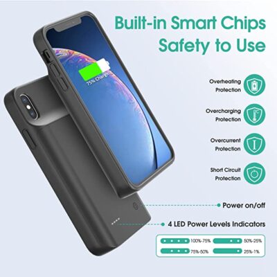 6800mAh For iPhone X/XS/XS Max/XR External Battery Charger Case Power Bank Cover