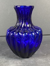 Cobalt Blue Murano Style Glass Art Vase Murano