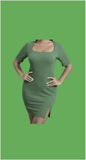 Scoop Neck Split Hem Dress, Plus Size 0XL (US 12)