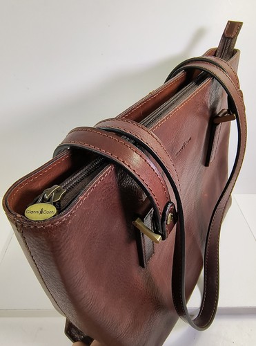 Gianni Conti Brown / Mahogany Leather Bag Vintage Classic Italian Shoulder Bag - Picture 2 of 22