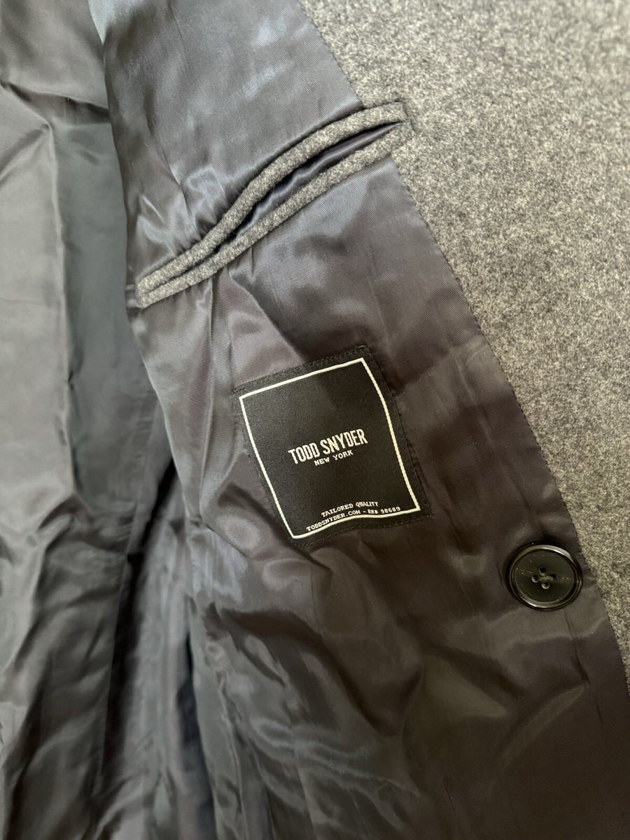 Todd Snyder Double Breasted 100% Cashmere Coat Jacket Grey