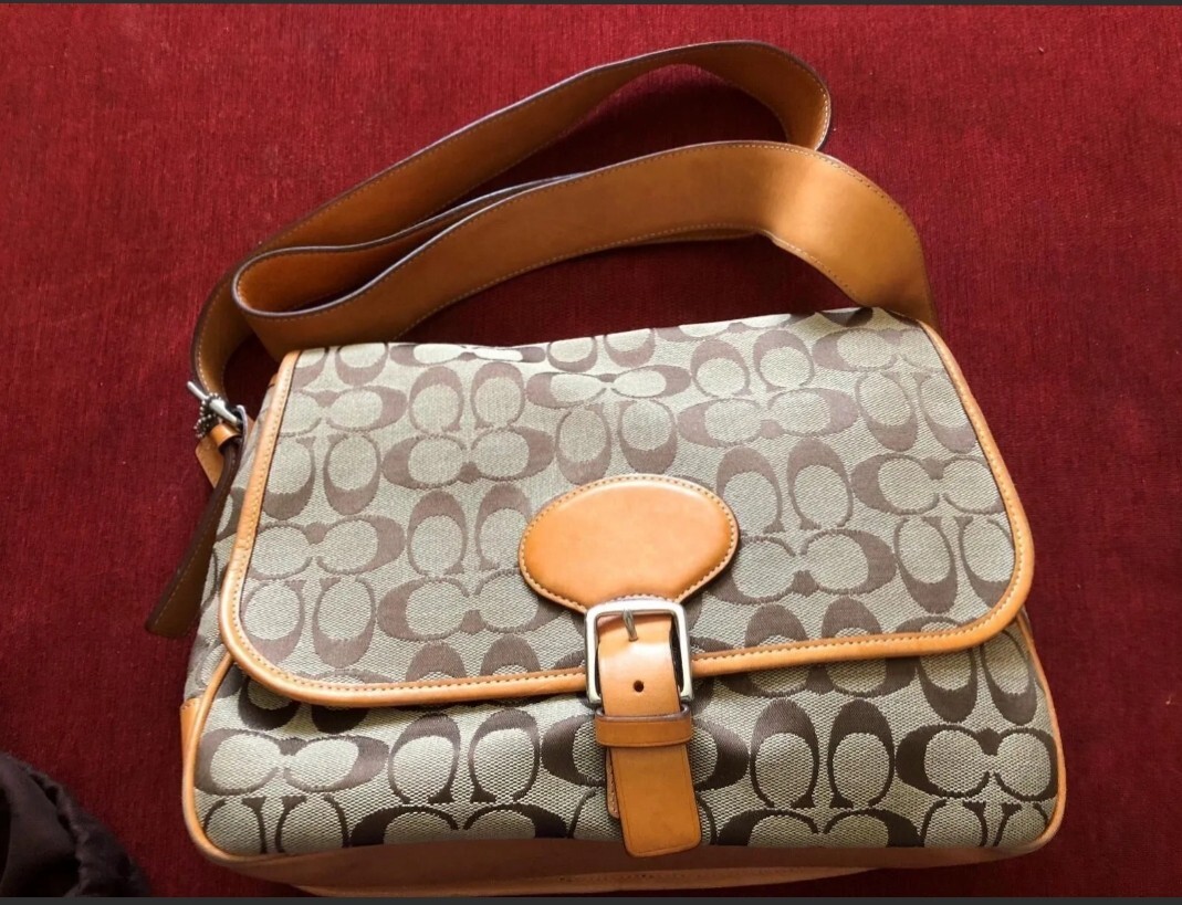 VINTAGE Coach 6081 Brown Signature C Cross Body Bag. New Item. | eBay