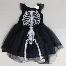 Girls Glitter Skeleton Halloween Costume Tutu Dress - 4-6 Small 6669