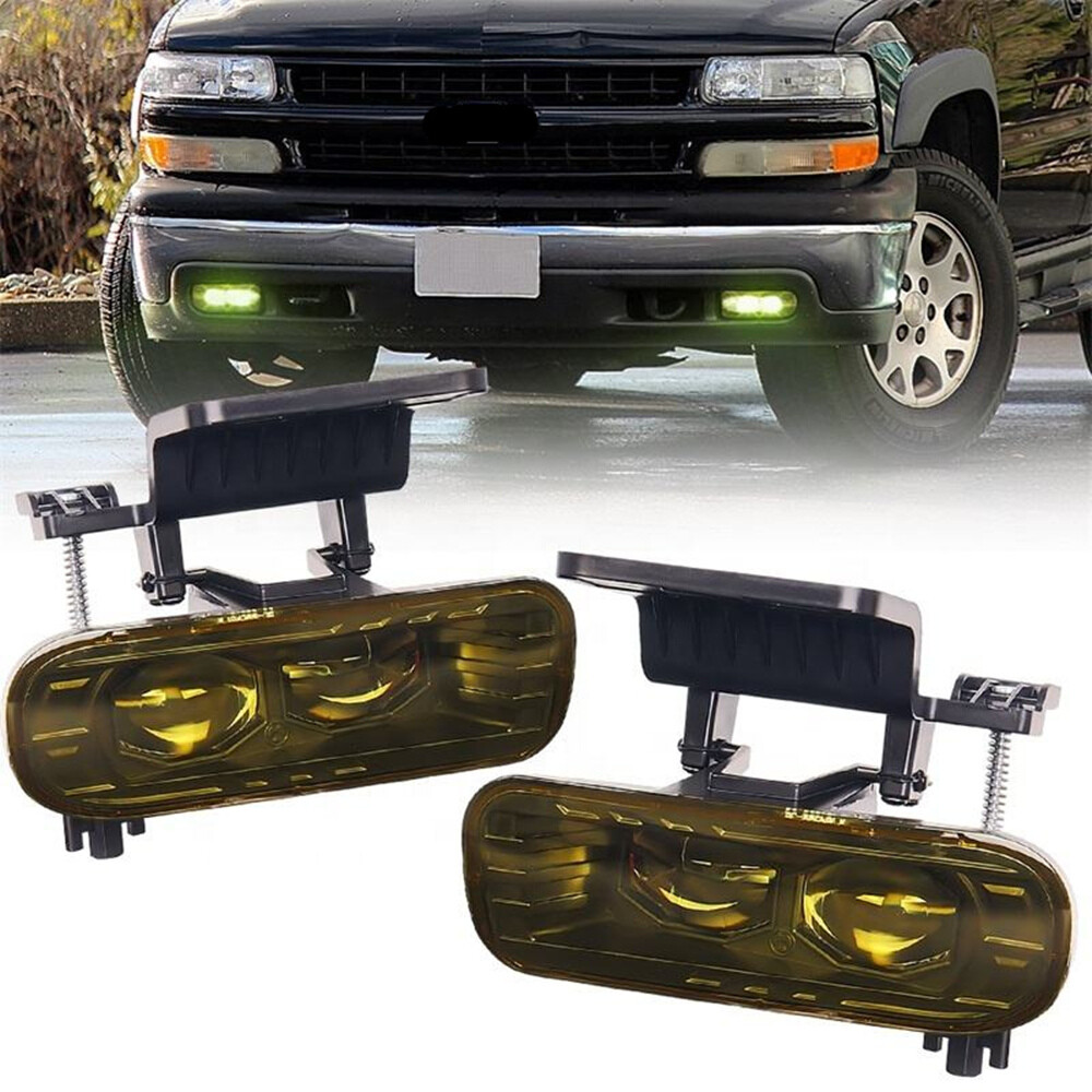 Amber LED Fog Lights Bumper Compatible with 99-02 Chevy Silverado 00-06 Tahoe Suburban  
