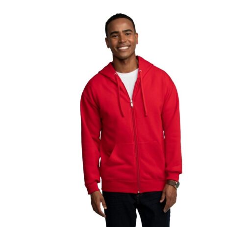 Fruit of the Loom Men's EverSoft Fleece Full Zip Hoodie Jacket, L Brilliant Red