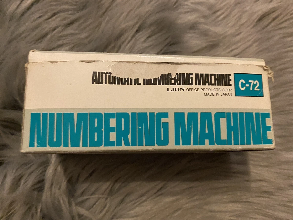 Vintage LION Automatic C-72 Numbering Machine C-Type JAPAN RARE