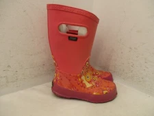 Bogs Kids Sz 9 RAINBOOT FOREST Pink Waterproof Boots