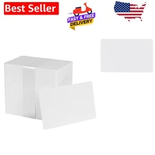 100 White Graphics Quality 30 Mil PVC Cards - Ideal for Badges and Crafts