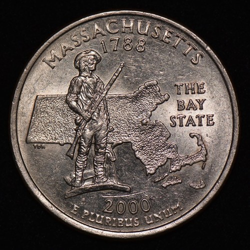 USA 2000 D 1/4 Dollar "Washington Quarter" Massachusetts KM# 305 - Picture 2 of 3