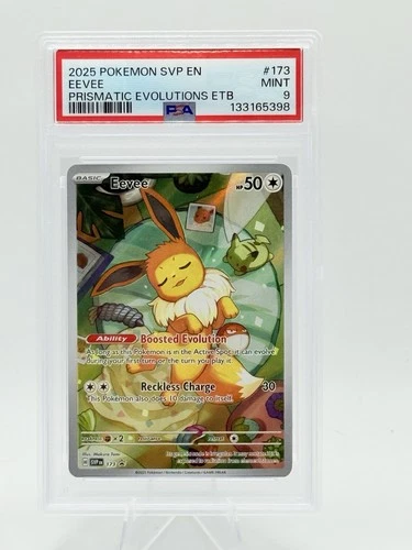 2025 Pokémon SVP EN-SV BLACK STAR PROMO 173 EEVEE Prismatic Evolutions ETB PSA 9