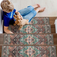 Non Slip Stair Treads Indoor 15 Pack 8" X 30" Carpet Treads for Wood Stairs, Was
