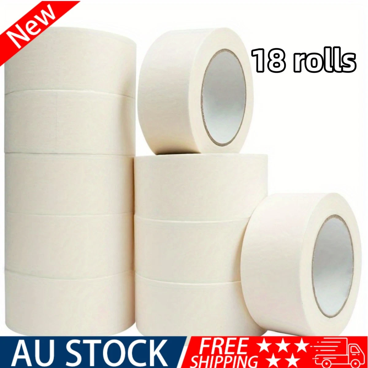 18 rolls Masking Tape Painting Crepe Paper 48mm Painter Cove DIY Craft Bulk NEW