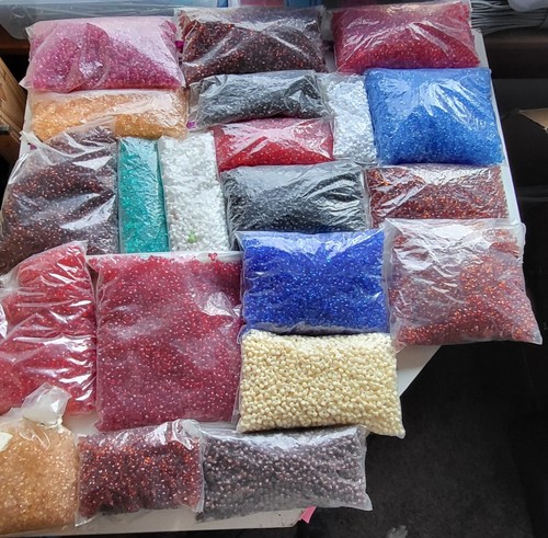 Lot Of Triangle Beads Mix Colored Plastic Tri-Beads Bulk Craft Over 11 Pounds