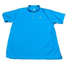Lacoste Sport Ultra Dry Polo Shirt Mens 2XL Blue Solid Golf Performance Stretch