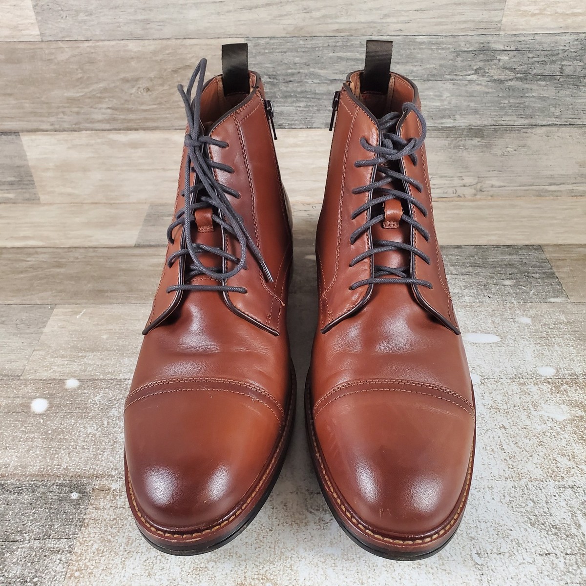 Johnston & Murphy XC Durham Mens Boots Sz 12 M Cognac Waterproof Cap Toe Lace Up Men main image 4