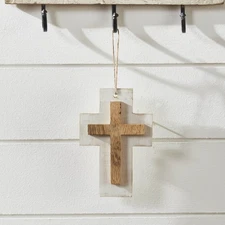 Wooden Cross Hanging Ornament 6x4 VHC Brands