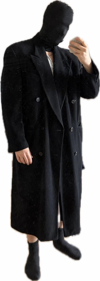 Abrigo de Lana Virgen Negro F/W 1998 GIORGIO ARMANI Hecho en Italia M/L Foto 4 de 4